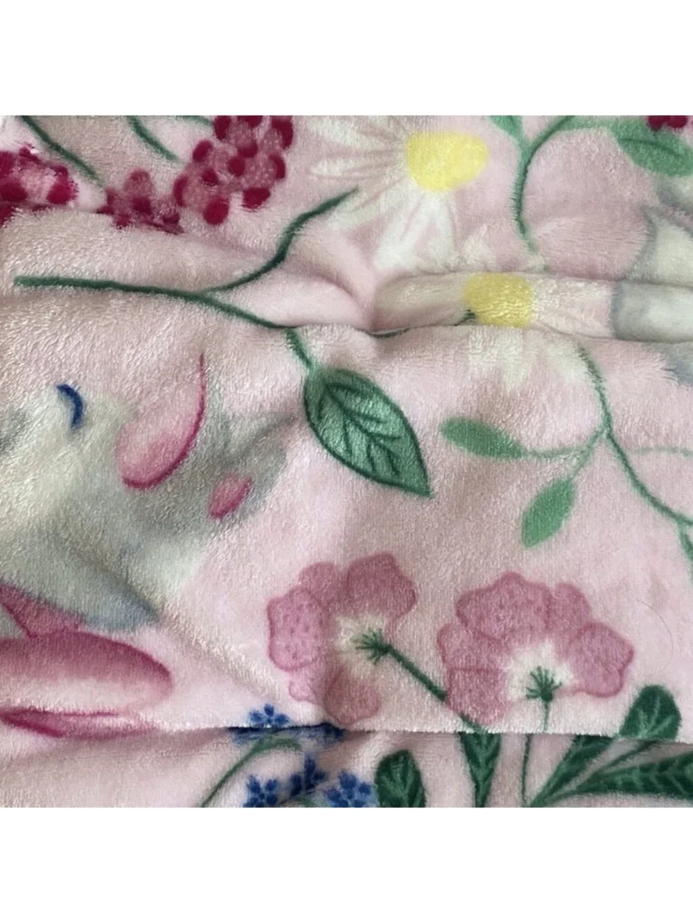Disney Aristocats Marie Kitten Pink Floral‎ Soft Throw Blanket 50” X 70” NEW